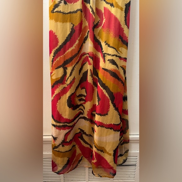 NWT Vintage Y2K Rocha. John Rocha Beaded Red Cream Sleeveless Slip Maxi Dress 14 - Picture 7 of 16